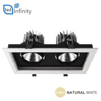 Faretto orientabile grille 30w x2