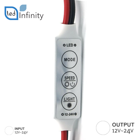 Mini interruttore + Dimmer - per strisce LED profilate - 12/24V.