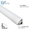 Profilo Alluminio Angolare 2MT Per Strisce LED Con Copertura Opaca