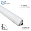 Profilo Alluminio Angolare 2 MT Per Strisce LED Con Copertura Trasparente